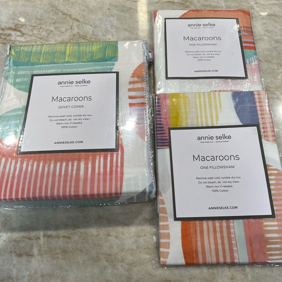 Annie Selke NWT Twin Duvet Cover + a Euro & a Standard size Sham - Picture 4 of 8